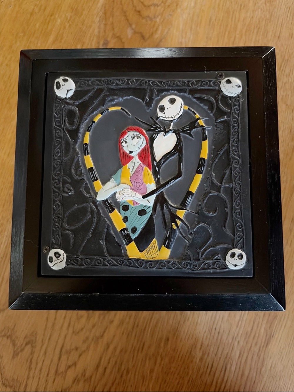 Nightmare Before Christmas Jack & Sally Wooden Jewelry Box Trinket Box Halloween